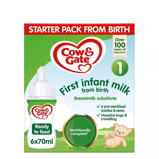 Cow & Gate baby formula from birth 6x70ml - British product