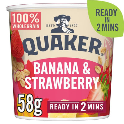 Quaker Oat So Simple Banana Strawberry Porridge Pot 58g