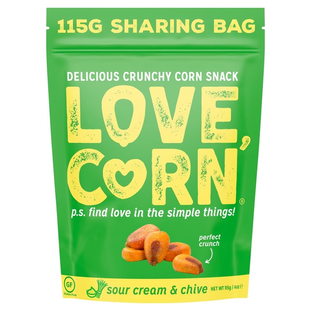 Love Corn Crunchy Corn Sour Cream Chive 115g, UK version