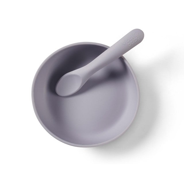 Vital Baby silicone suction feeding bowl set dusky mauve (British brand)
