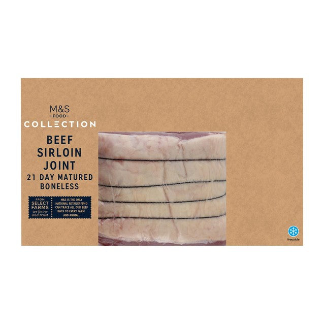 M&S beef sirloin joint 1.25kg, imported from the UK