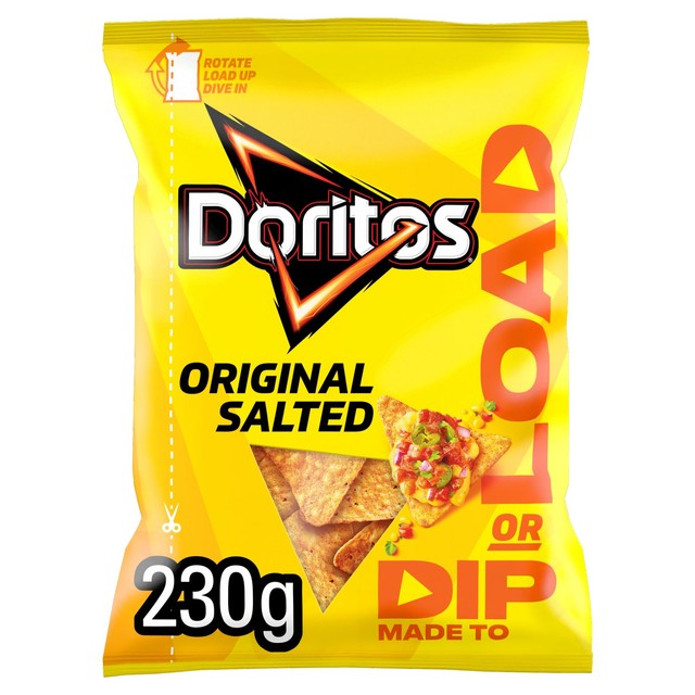 Doritos original salted tortilla chips 230g - British product