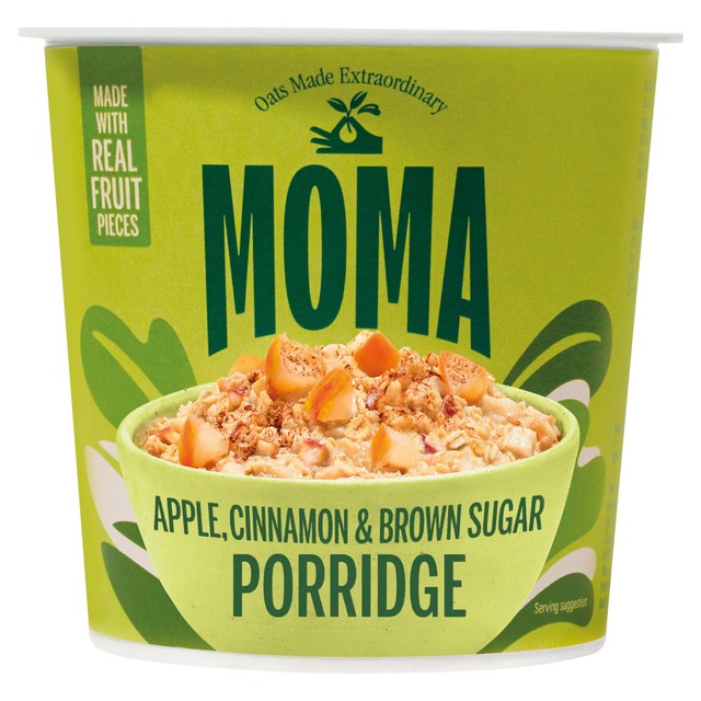 Moma apple cinnamon & brown sugar porridge pot 65g, imported from the UK
