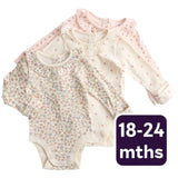 M&S girls floral pointelle bodysuit ivory 18-24 months, imported from the UK