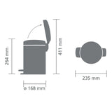 Brabantia Pedal Bin Brilliant Steel 3L - British product