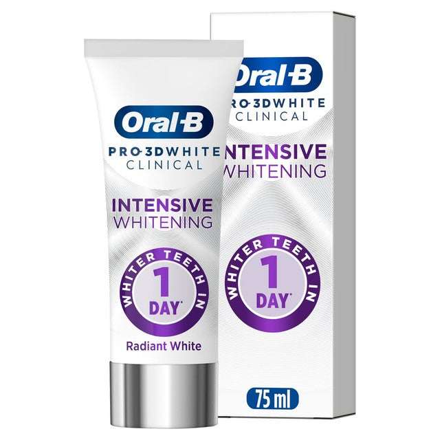 Oral-B 3D White Clinical Intensive Whitening toothpaste 75ml, imported from the UK