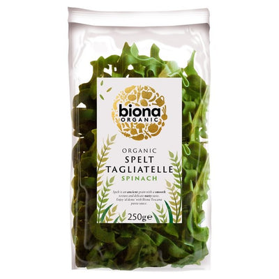 Biona Organic Rolled Spelt Spinach Tagliatelle Pasta 250g