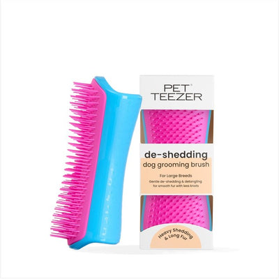 Tangle Teezer Pet Teezer De-shedding Dog Grooming Brush Blue Pink