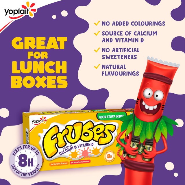 Frubes banana and strawberry yoghurt tubes 9 x 37g - British product