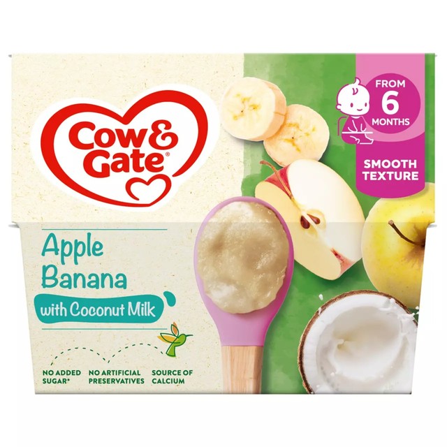 Cow & Gate apple banana baby food pots - British product