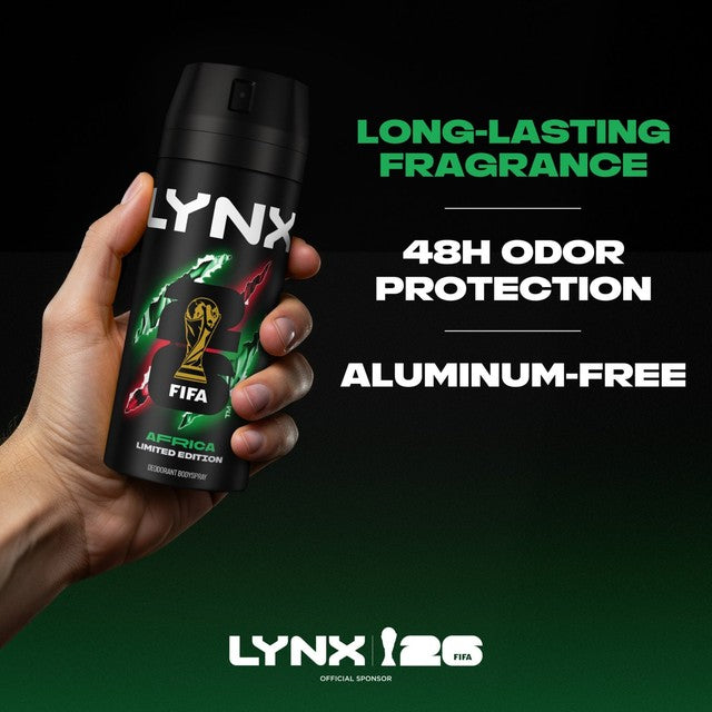 Lynx Africa deodorant body spray 150ml, UK version