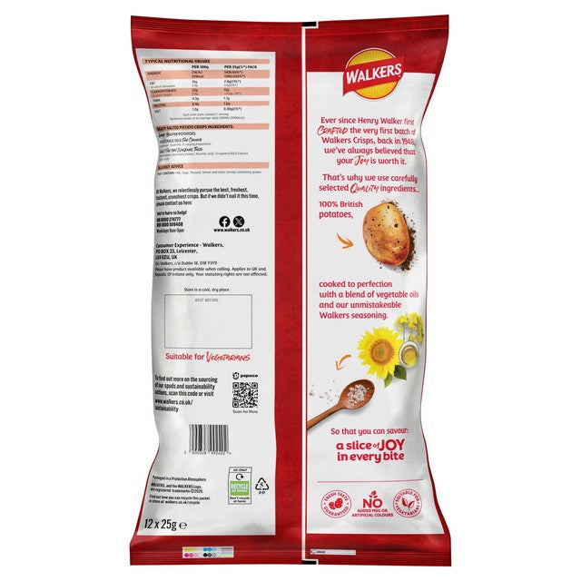 Walkers Ready Salted Multipack Crisps 12x25g