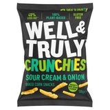 Well & Truly sour cream & onion corn snack sticks 100g (British brand)