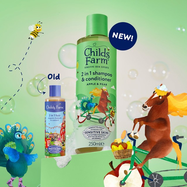 Childs Farm apple and pear 2-in-1 shampoo and conditioner 250ml - British product