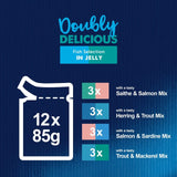 Felix wet cat food fish selection 12x85g - British product