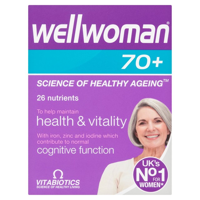 Vitabiotics Wellwoman 70+ vitamin tablets 30 pack (British brand)