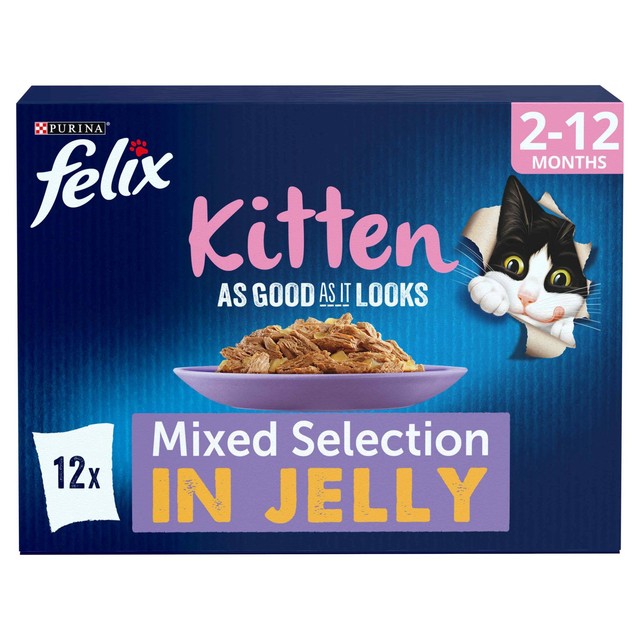 Felix kitten jelly wet cat food 12x85g pouches - British product