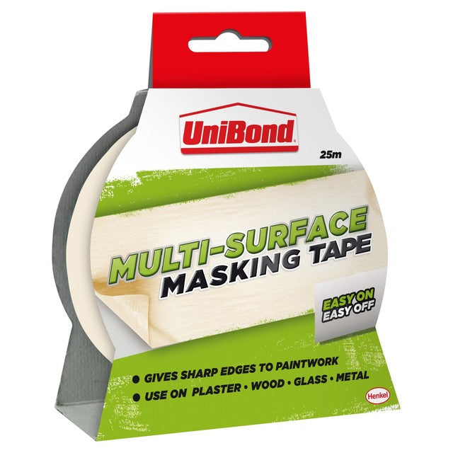Unibond Easy on Easy Off Masking Tape 25mm x 25m (British brand)