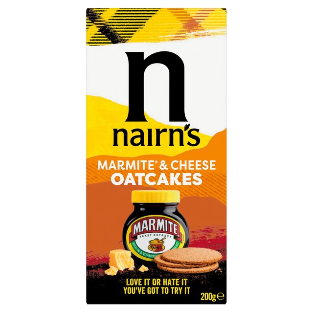 Nairn's Cheese & Marmite oatcakes 200g, imported from the UK