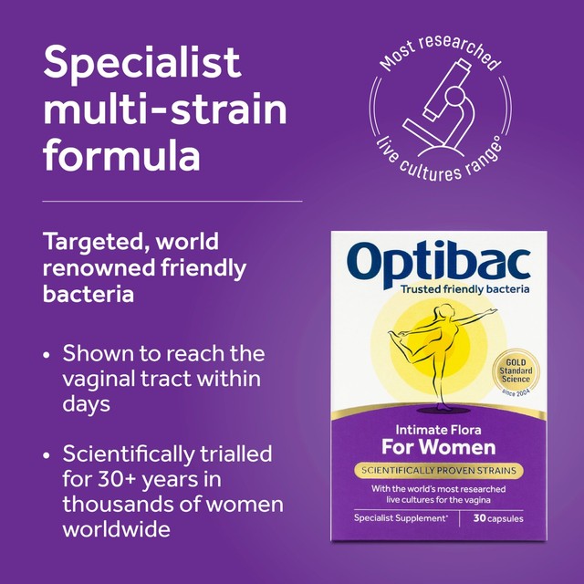 Optibac Probiotics For Women 30 capsules, imported from the UK