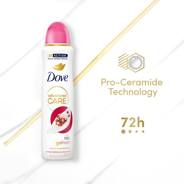 Dove anti-perspirant deodorant spray pomegranate lemon verbena scent 150ml - British product