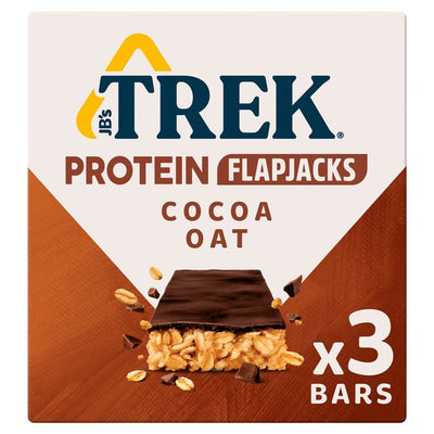 Trek Cocoa Oat Protein Flapjacks Snack Bars 3 x 50g