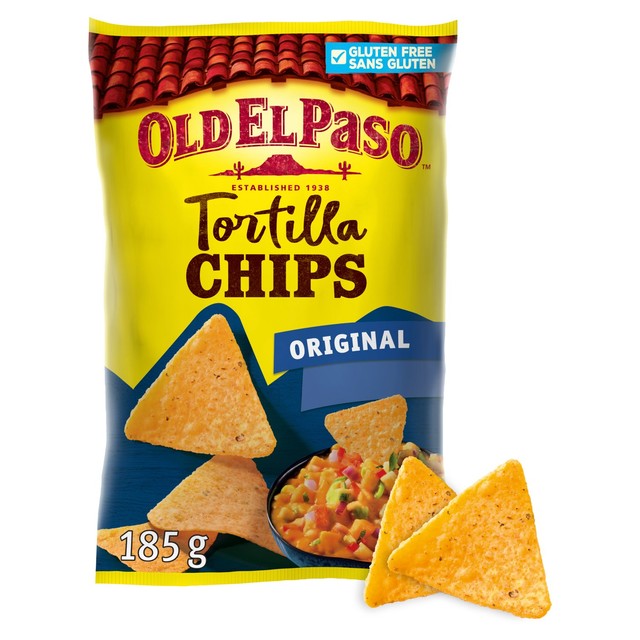 Old El Paso Gluten Free Chips 185g, imported from the UK