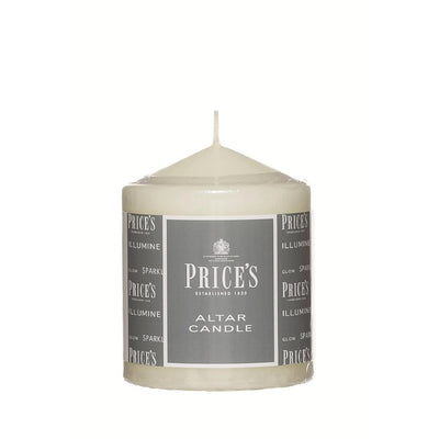 Unscented Non-Drip Altar Pillar Candle Ivory 100mm x 80mm