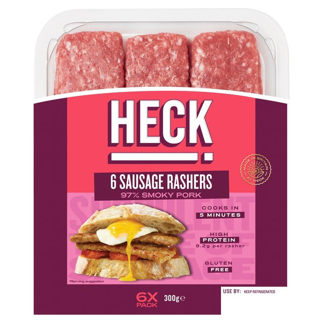 Heck smoky pork sausage rashers 300g, UK version