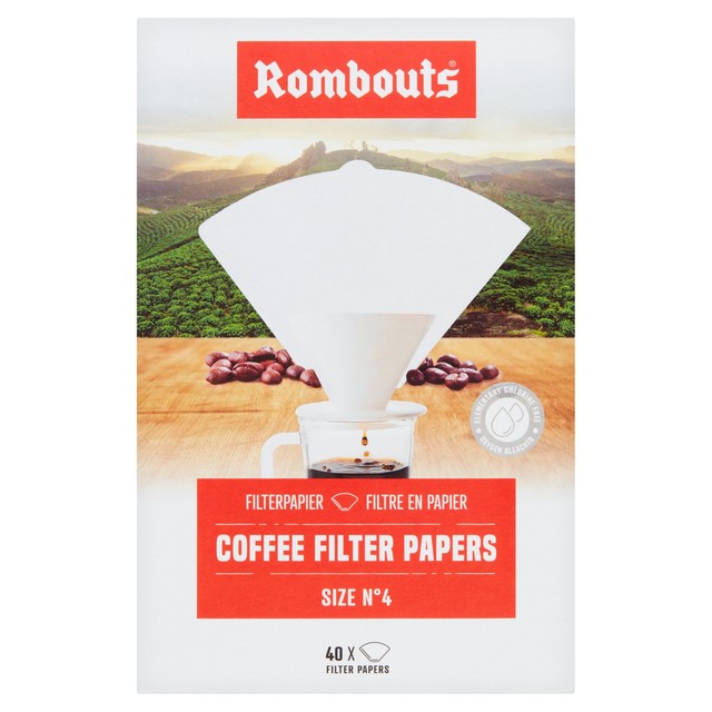 Rombouts coffee filter papers N4 40 pack, imported from the UK