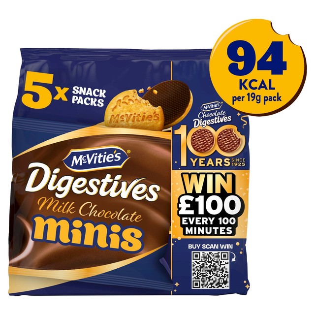 McVitie's chocolate digestive mini biscuits 5-pack, imported from the UK