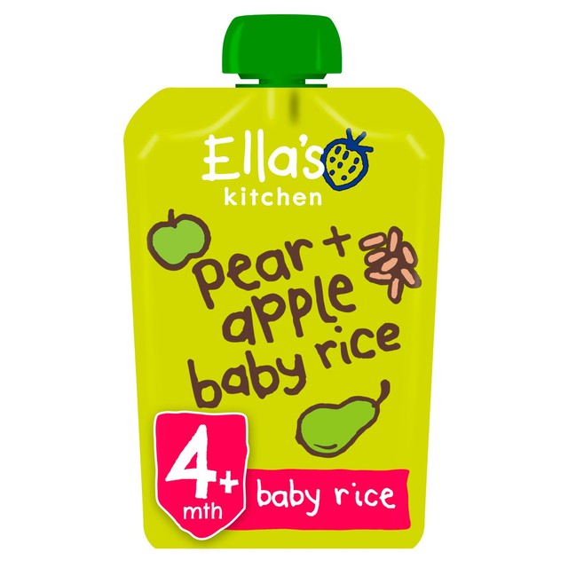Ella's Kitchen pear and apple baby rice pouch 120g - British product