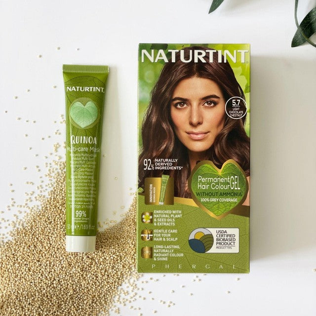 Naturtint hair colour gel 5.7 Light Chocolate Chestnut, imported from the UK
