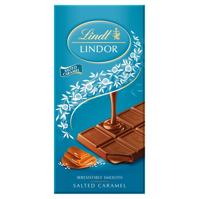 Lindt milk salted caramel chocolate bar 100g, UK version