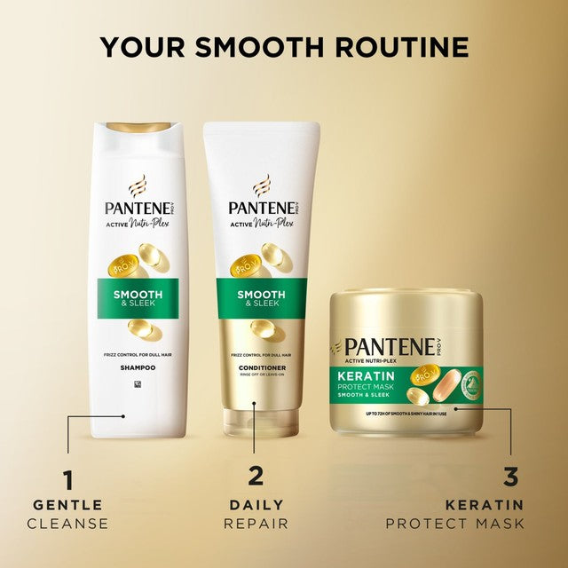 Pantene Smooth & Sleek Shampoo 325ml, imported from the UK