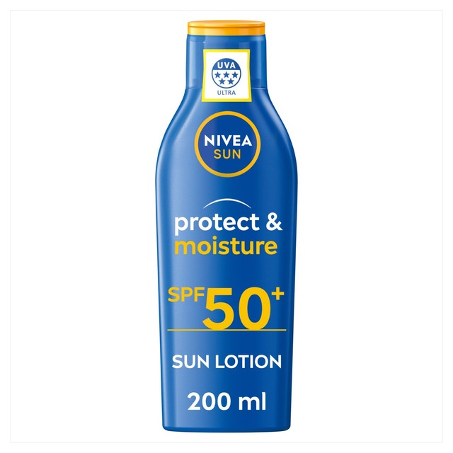 Nivea Protect & Moisture SPF 50+ lotion 200ml, imported from the UK