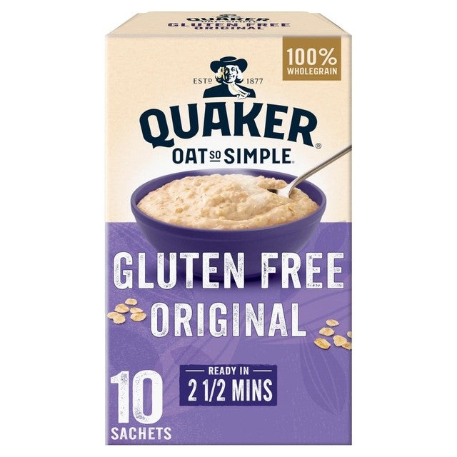 Quaker Gluten Free Original Porridge Sachets 10 sachets, imported from the UK