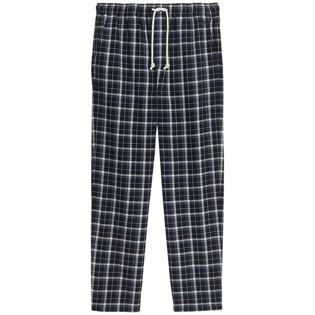 M&S men's cotton checked loungewear bottoms navy 2XL, UK version