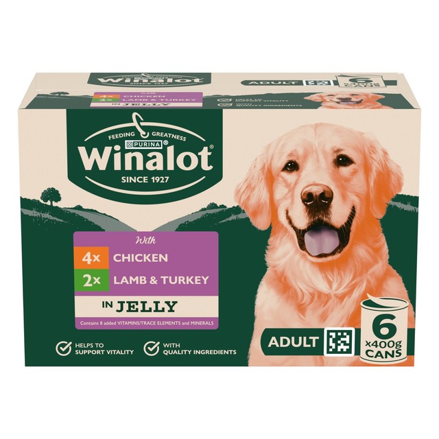 Winalot wet dog food mixed meat in jelly 400g (British brand)