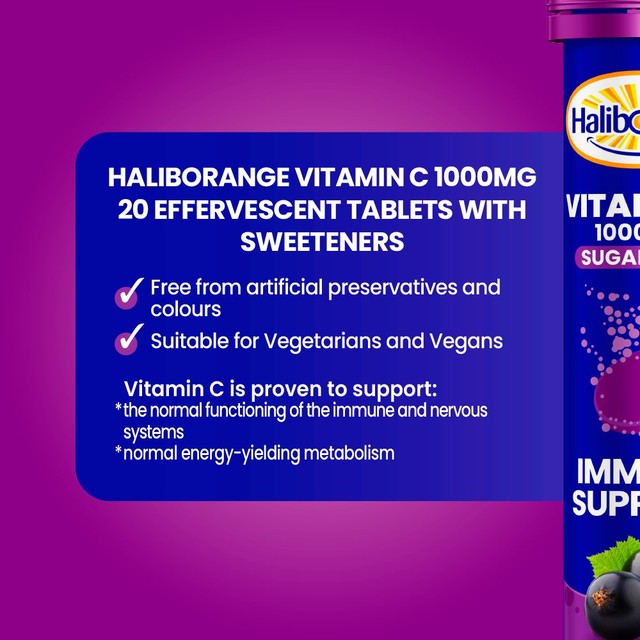 Haliborange Vitamin C Blackcurrant Effervescent Tablets 20 tablets, UK version