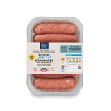 M&S low fat pork sausages 6 pack 400g, imported from the UK