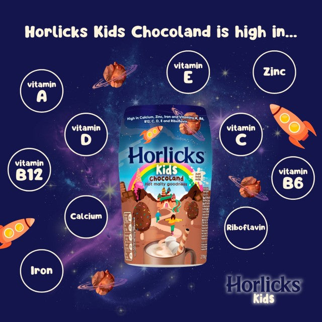 Horlicks Kids Chocoland chocolate malt drink powder 270g, UK version