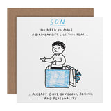 M&S funny son birthday card 15cm x 15cm, imported from the UK