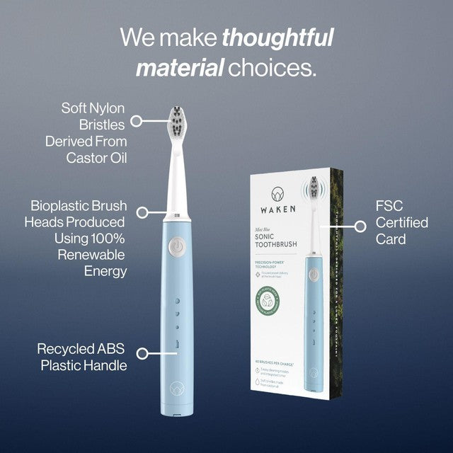 Waken Rechargeable Sonic Toothbrush Mint Blue (British brand)