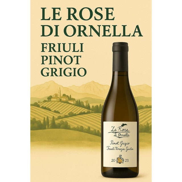 Rose di Ornella Friuli Pinot Grigio 75cl, imported from the UK