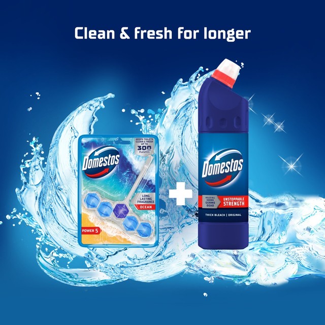 Domestos Power 5 Ocean Toilet Rim Block - British product