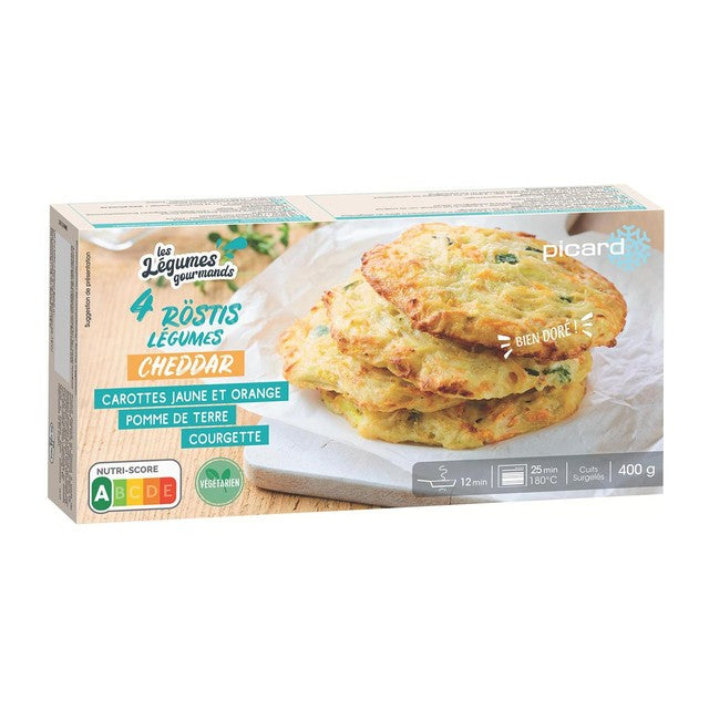 Picard vegetables and cheddar rostis 433g (British brand)
