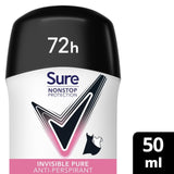 Sure Women Antiperspirant Deodorant Stick Nonstop Invisible Pure 50ml (British brand)