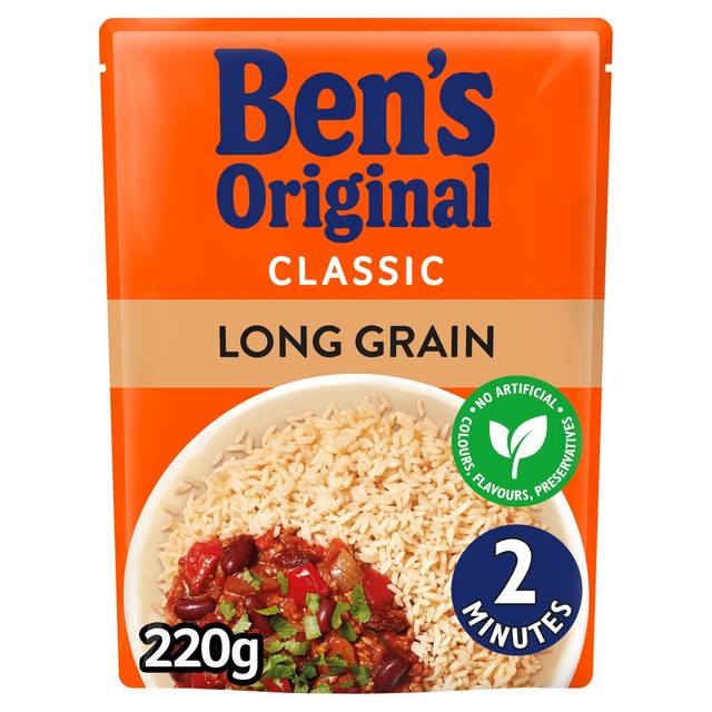 Ben's Original long grain microwave rice 220g - British product