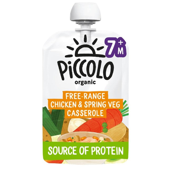 Piccolo baby food pouch spring vegetable and chicken casserole 130g, imported from the UK